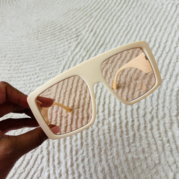 Accessories - 🔥BUNDLE ME🔥 Oversized Square Cream Sunglasses with Light Pink Lenses